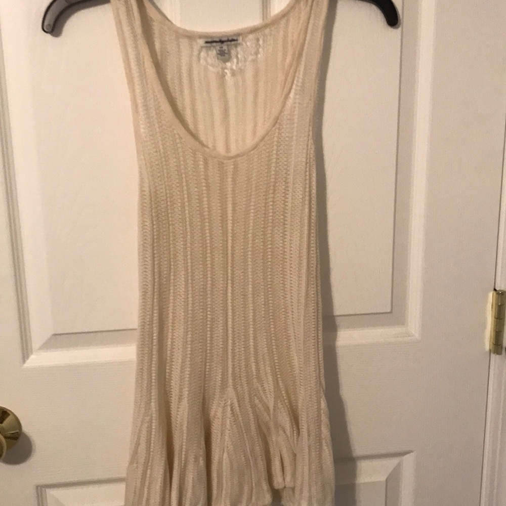 boho cream american eagle tank/swimsuit cover-up